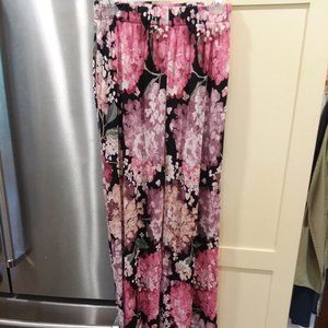 HM Hydrangea Print Jersey Wide Leg Pants Small